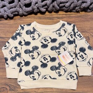 Disney Cream and Black Mickey Mouse Kids Sweatshirt